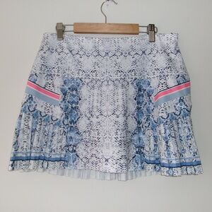 Lucky In Love Rattle N Roll tennis pickleball skirt blue and white size M (8-10)